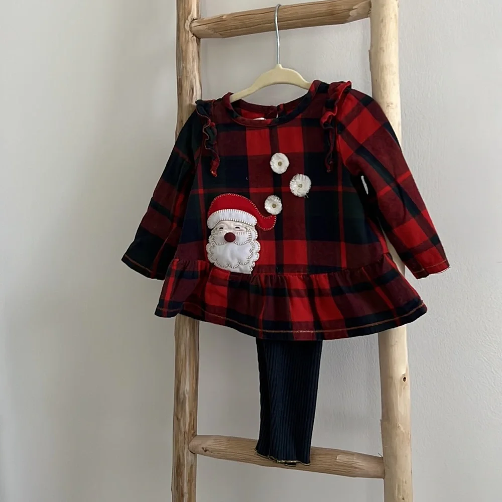 Mud Pie Santa Tunic and Legging Set (available in Sz 6-9 months & 12-18 months)